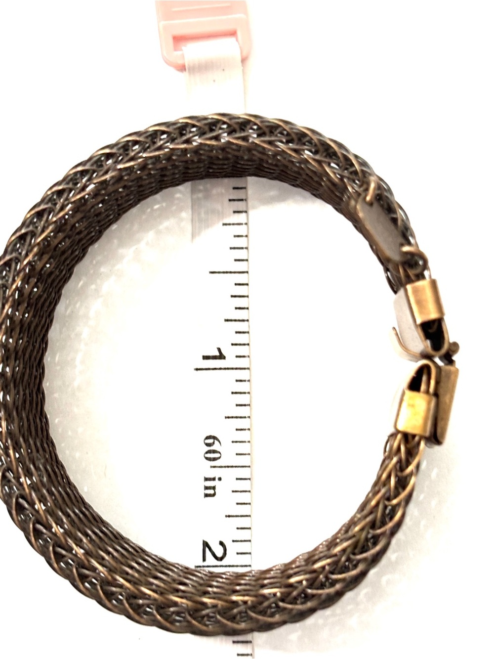 Karen Palmer Signed Vintage Bronze Tone Chainmaille Mesh Necklace Bracelet Set - Picture 9 of 9